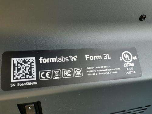 3D Resin Printer - Formlabs, Form 3L