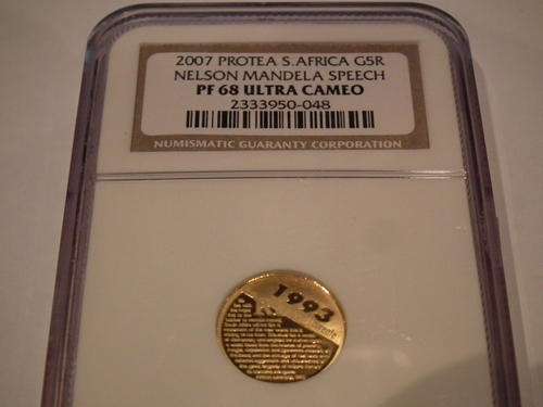 2007 Protea 1/10 Oz Gold -Mandela Speech- NGC PF68 Ultra Cameo