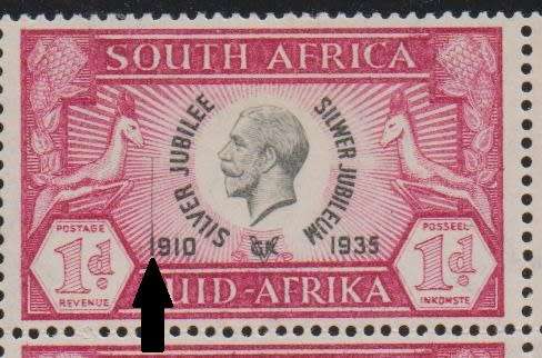 Block of the 1935 Silver Jubilee Issue with 3 listed varieties in MNH / MM-condition