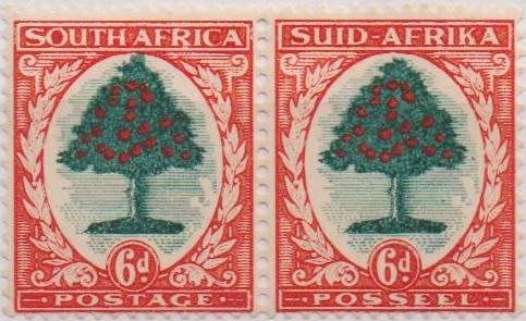 1937 6d Hyphenated pair with scarce listed variety in LMM-condition