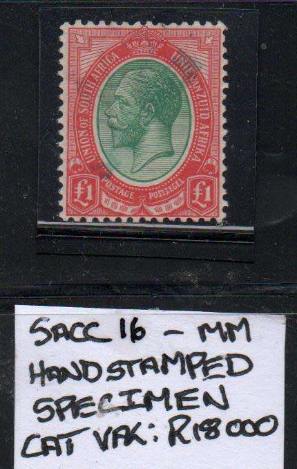 Very rare 1913-26 Union 1 Pd KGV specimen in mint-condition
