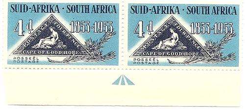 1953 Centenary of Cape Triangles Commemorative Issue with variety