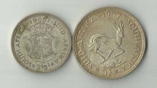 1957 5 SHILLING & 1957 2.5 SHILLING - UNGRADED