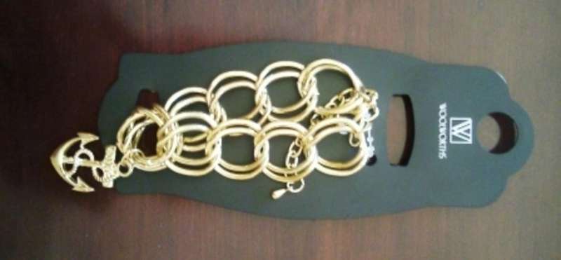 BRAND NEW GORGEOUS Gold Double Standed Bracelet with Anchor Charm - Gorgeous - From WOOLWORTHS!