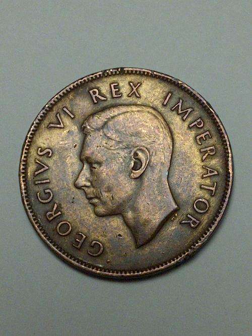 1944 SOUTH AFRICA PENNY (SA 1d COIN). RARE FIND IN ANY CONDITION!