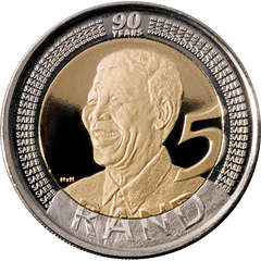 5 x UC/NEW MANDELA 90th BIRTHDAY COINS! (Encapsulated). MUST HAVE!!