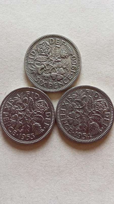 A SET OF # 3 SIXPENCE! BID PER COIN TO TAKE THE LOT! BEAUTIFUL CONDITION!