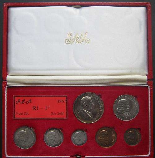 SA LONG PROOF SET in SA MINT box! SILVER R1!! 1967 -  IN ORIGINAL SAM BOX - (NO GOLD)