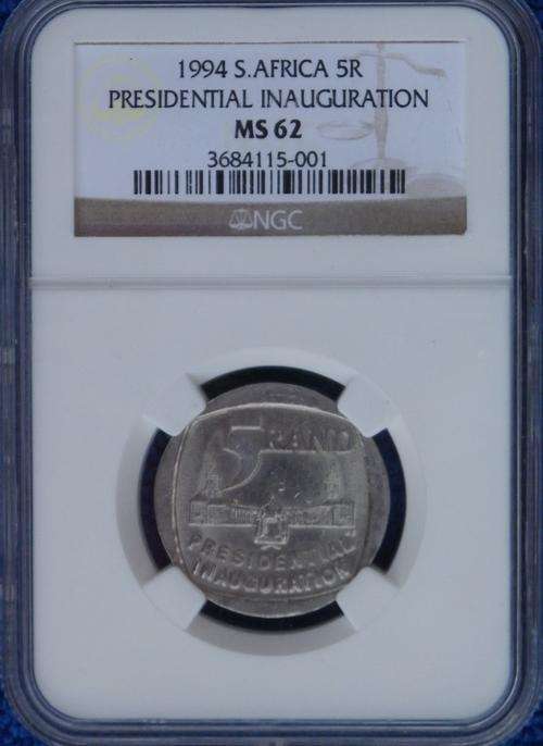 RARE NGC GRADED MS 62: 1994 PRESIDENTIAL INAUGURATION R5. Now 20 YEARS celebration!