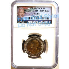 NEW NGC GRADED 2008 MANDELA BIRTHDAY MS65 NGC GRADED COINS!! RARE GRADE! LIMITED EDITION!!!