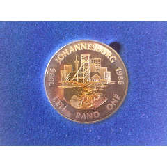SILVER SA  R1 PROOF 1986 DIGGERS COIN! Mintage 13183 - ultra rare!!! IN BLUE SA MINT BOX.