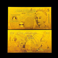 24 Kt 0.999 GOLD Foil 5 Pounds Bank Note from THE BANK OF ENGLAND!