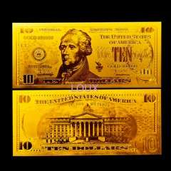 24kt GOLD FOIL USA 10 DOLLAR NOTE ! With certificate of authenticity!!! Last ONE left!