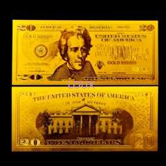 24kt GOLD FOIL USA 20 DOLLAR NOTE ! With certificate of authenticity!! FEW LEFT! GREAT GIFT!