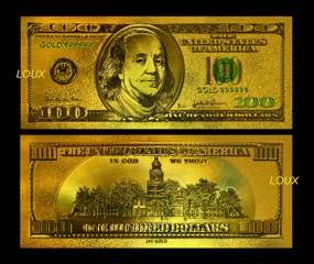 Beautiful NEW 24kt 100 $ GOLD FOIL NOTE WITH CoA ! AMAZING GIFT! UNIQUE! Bid per GOLD NOTE!
