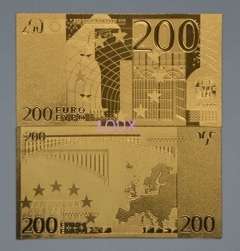 AMAZING 24kt 200 EURO GOLD FOIL NOTE with CoA! WHAT A STUNNING GIFT! FEW LEFT!