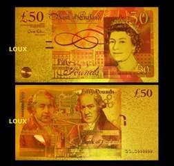 SPECIAL BRAND NEW IN S.A. - 24kt GOLD & COLOUR 50 POUND. STUNNING!  PERFECT GIFT - LIMITED