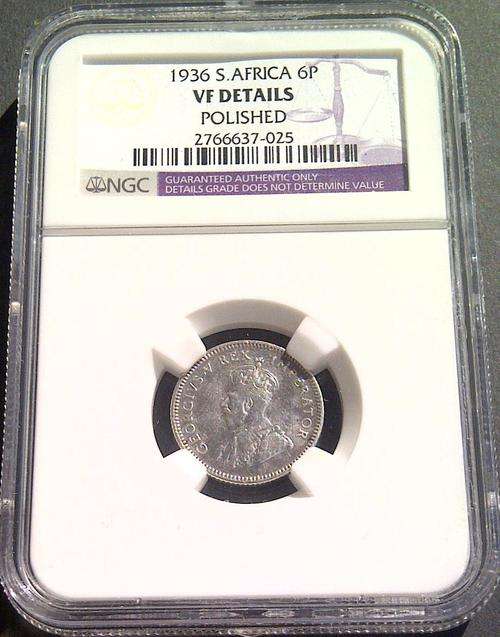 1936 6 PENCE NGC GRADED VF DETAIL - buy ALREADY GRADED COINS!
