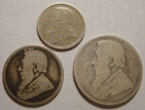 SCARCE in ANY condition!1892 Paul Kruger Z.A.R. Silver Set (Tickey to Shilling)- SERIOUS COLLECTOR