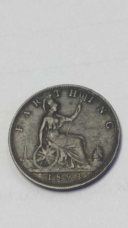 EXTREMELY RARE 1893 FARTHING. MORE THAN 100 YEARS OLD AND IN GREAT CONDITION!