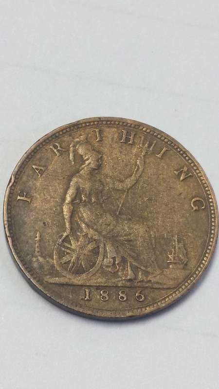 EXTREMELY RARE 1886 FARTHING - SCARCE! MORE THAN A 100 YEARS OLD!