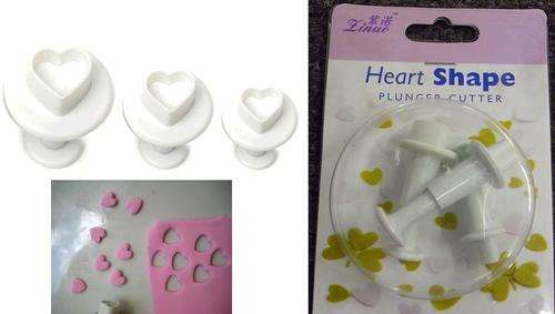 Fondant Heart ejector 3pc small