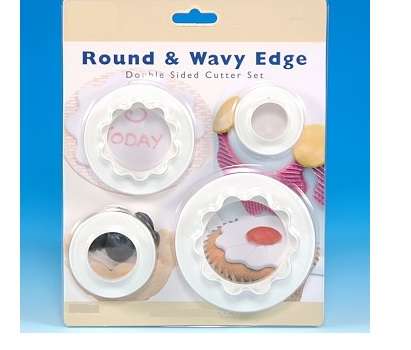 Round and wavy fondant  3PC
