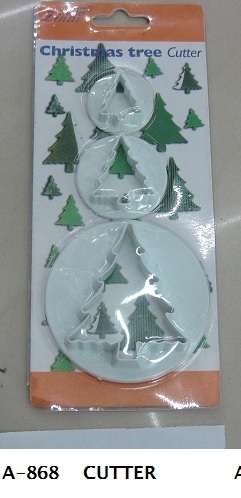 FONDANT CHRISTMAS TREE CUTTER 3PC