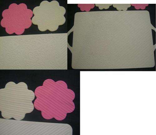 Fondant imprint mat floral/stripes