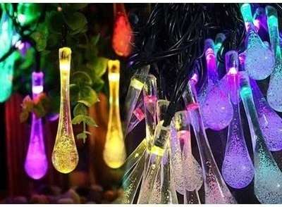 30 LED Raindrop Lights | Solar Powered