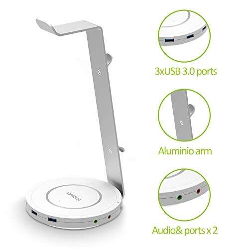 Omars Headphone Stand Holder With 3 USB 3.0 Ports and 3.5mm Aux port  (as new condition)