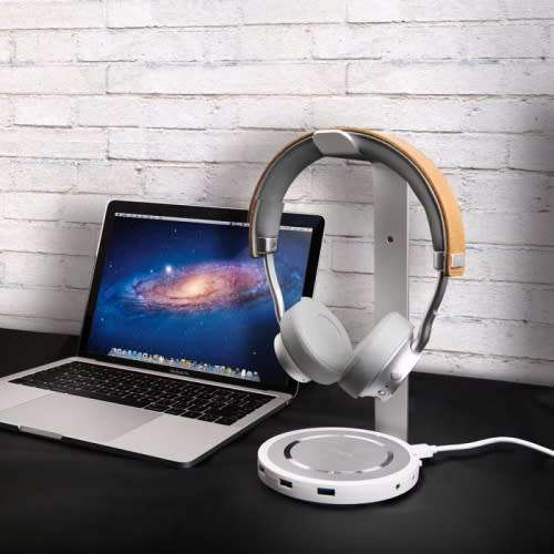 Omars Headphone Stand Holder With 3 USB 3.0 Ports and 3.5mm Aux port  (as new condition)