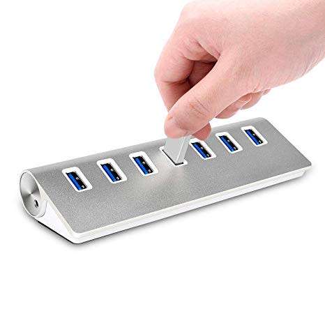 7 Port USB3 hubs with aluminium finish x8 Units (New and sealed please read)