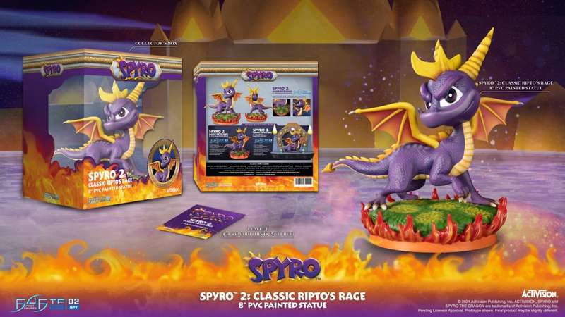 First 4 Figures - Spyro 2 Painted Statue - (New and sealed)