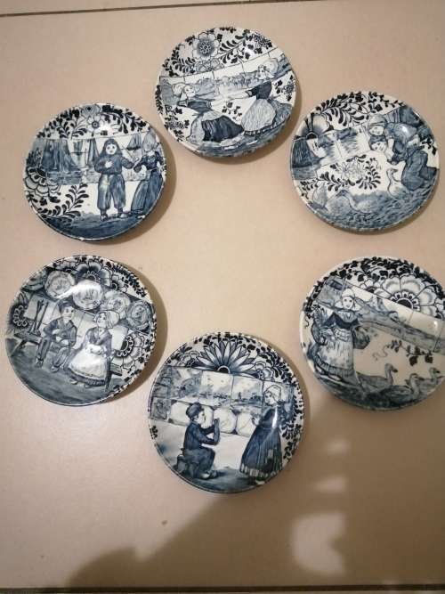 Collection of small saucers made in Holland