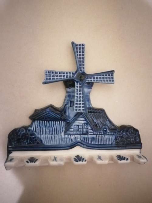 Antique handpainted windmill ornament made in Holland