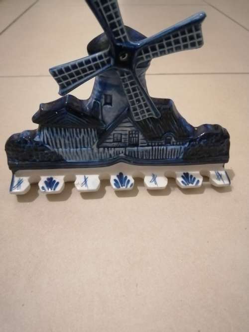 Antique handpainted windmill ornament made in Holland