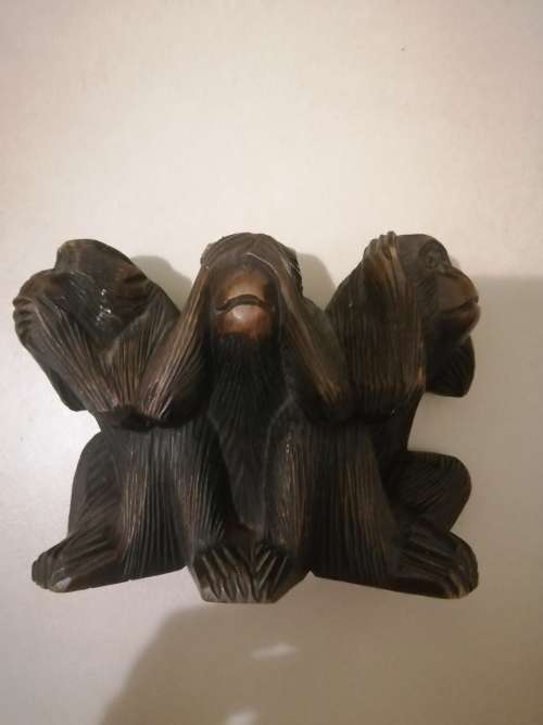 Combination of wooden and glass ornaments