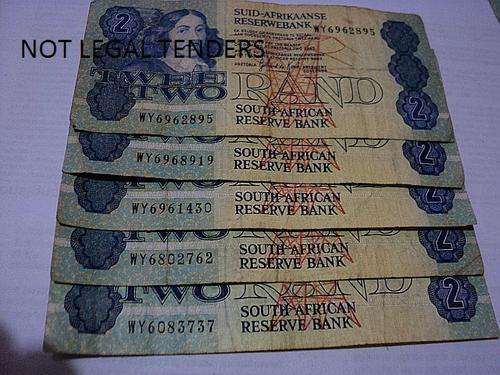 GPC DE KOCK  R2  RANDS  NOTES  X5   WITH  PRIFEX - WY    (UNC).