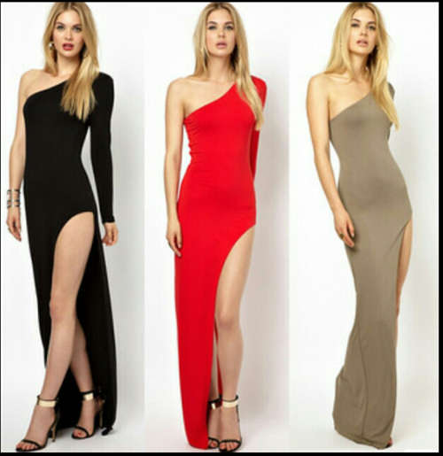 Sexy off shoulder evening dress - Red