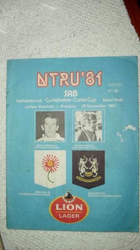 Rugby Programme 1981 Lion Cup Semi-final