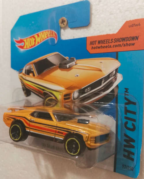 Hot Wheels '70 Ford Mustang Mach 1 Yellow
