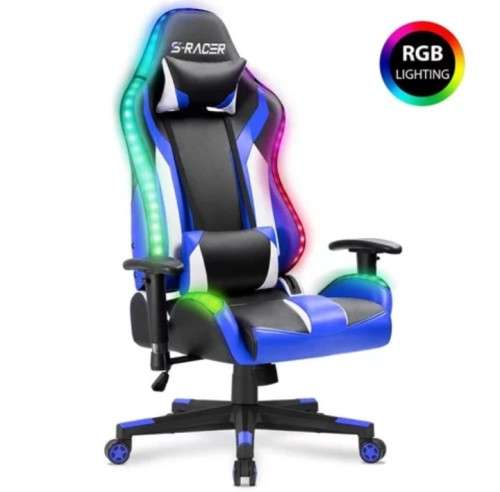 Led lighted gaming chair