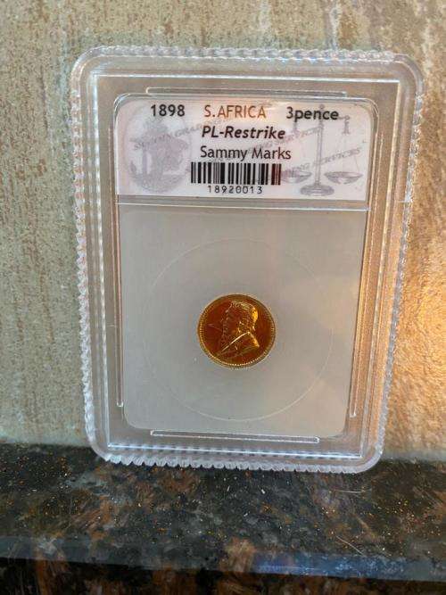 ** 1898** ZAR---SAMMY MARKS TICKEY... PL - Restrike (DOT BEHIND Z and A.. SACGS GRADED