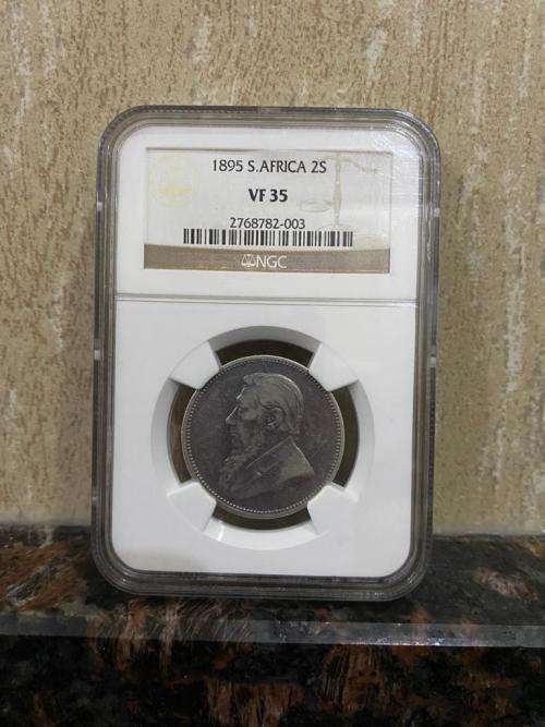 ** 1895 ** ZAR 2s ... VF.. (NGC GRADED)