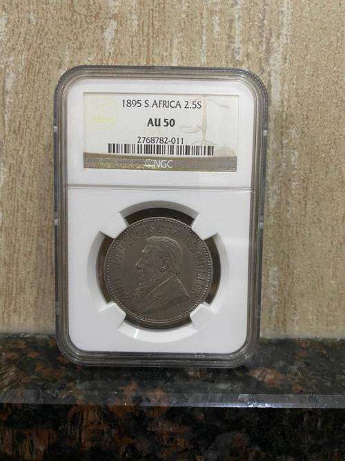 ** 1895 ** ZAR 2.5s.. AU50.. (NGC GRADED)