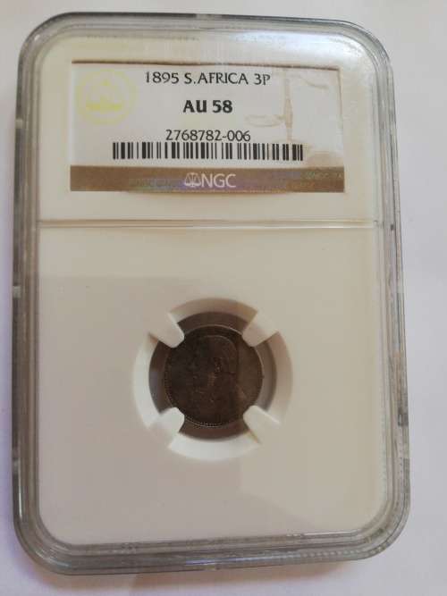 **1895**  ZAR  3p.. AU58.. (NGC GRADED)