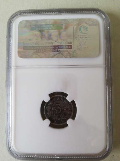 " 1892" ZAR 3p - VF25 (NGC GRADED)