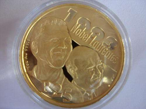 2007 1Oz  "De klerk, Mandela " Nobel Laureates Protea Gold (PROOF)