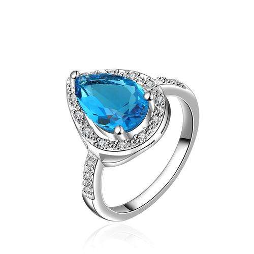 Swarovski Drop Shape Platinum Plated Ring
